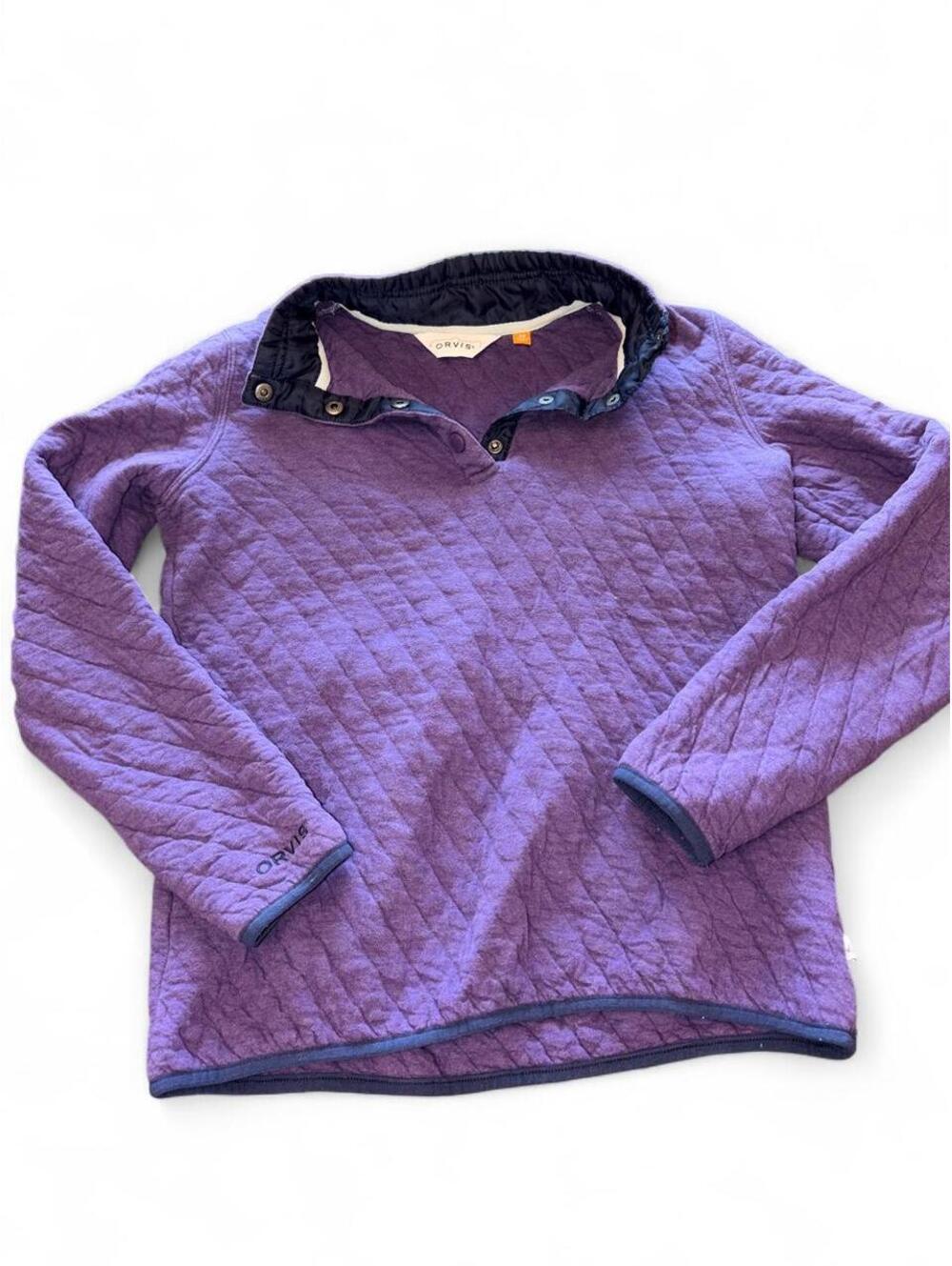 Orvis Women's Outdoor Quilted Snap Pullover Sweatshirt size XS